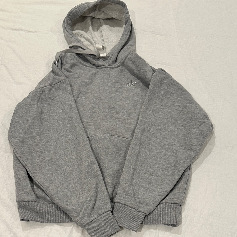 ALO Yoga Light Gray Accolade Hoodie XS